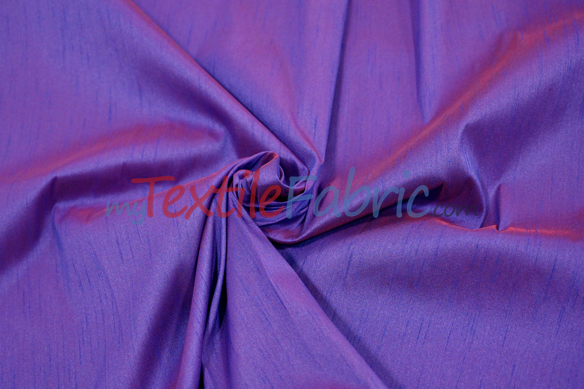 Faux Silk Polyester Dupioni Fabric - Solid Texture, 54" Width, Multiple Colors (Yards, Bolts, Sample Swatch)