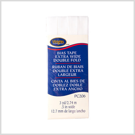 Wrights White 1/2" Extra Wide Double Fold Bias Tape