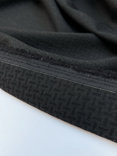 Wool Jacquard Melange Gray Black