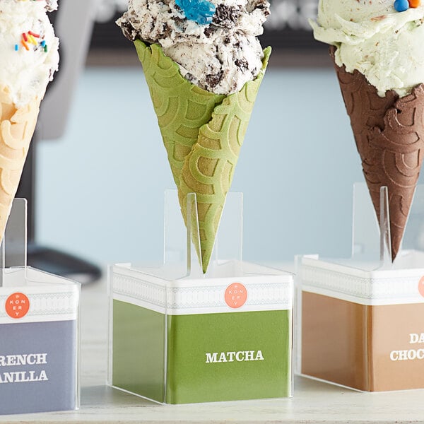 The Konery Matcha Waffle Cones - 144/Case