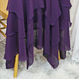 1 Piece Deep Eggplant Chiffon Chair Cover with Sash Elegant for Weddings & Events