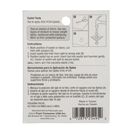 Dritz Eyelet Tool - Size #104 for 5/32" Eyelets