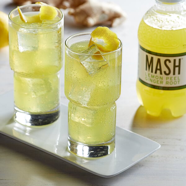 Boylan Bottling Co. Mash Lemon Peel Ginger Root Sparkling Fruit Beverage 16 fl. oz. - 12/Case