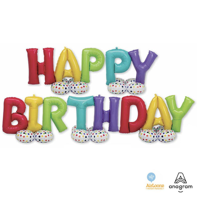 Foil Balloon Happy Birthday Deluxe AirLoonz