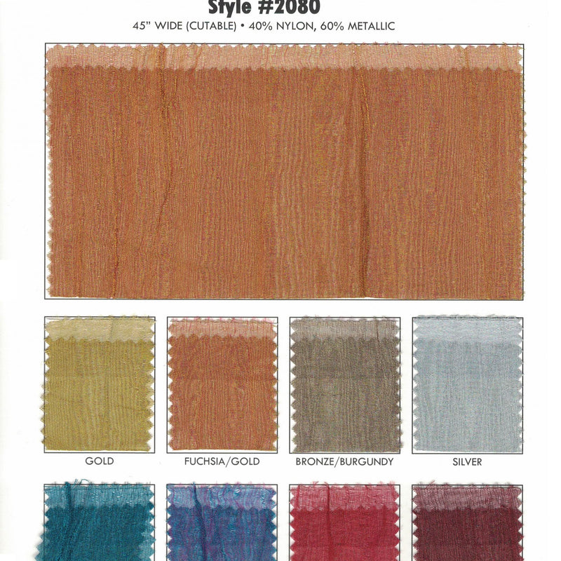 Crushed Organza Metallic Fabric - Bronze Burgundy, 40% Nylon 60% Metallic, 54" Width (1 Yard)