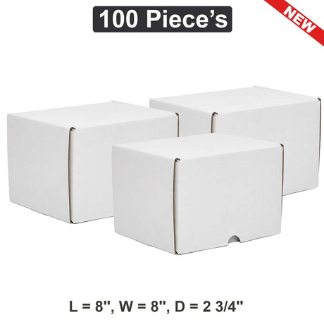 Flat Shipping Boxes 8" x 8" x 2 3/4" for Slim Products