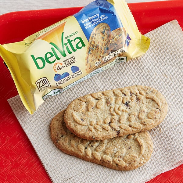 Nabisco belVita 4-Count (1.76 oz.) Blueberry Breakfast Biscuit Snack Pack - 64/Case