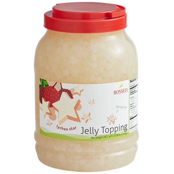 Bossen Lychee Star-Shaped Jelly Topping 8.38 lb. - 4/Case