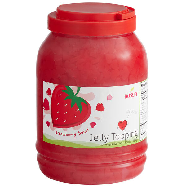 Bossen Strawberry Heart-Shaped Jelly Topping 8.38 lb. - 4/Case
