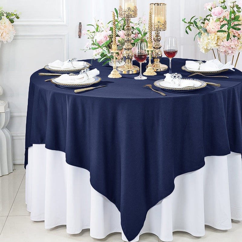 Square Scuba Table Overlay 72x72 Navy Blue