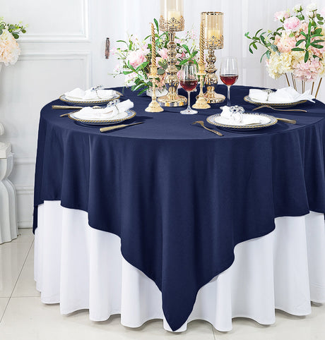 Square Scuba Table Overlay 72x72 Navy Blue