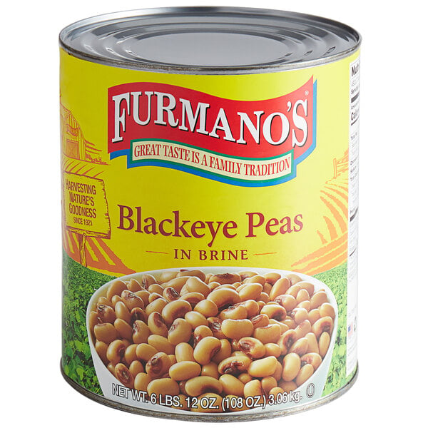Furmano's #10 Can Black Eye Peas - 6/Case