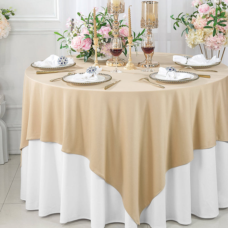 Square Scuba Table Overlay 72x72 Champagne