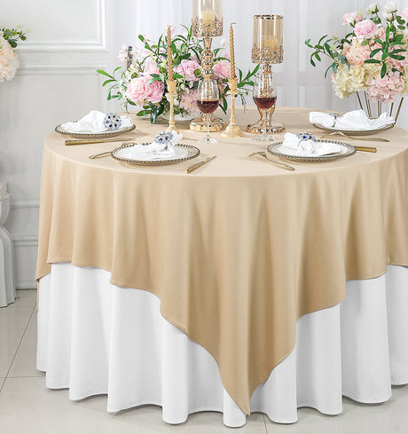 Square Scuba Table Overlay 72x72 Champagne