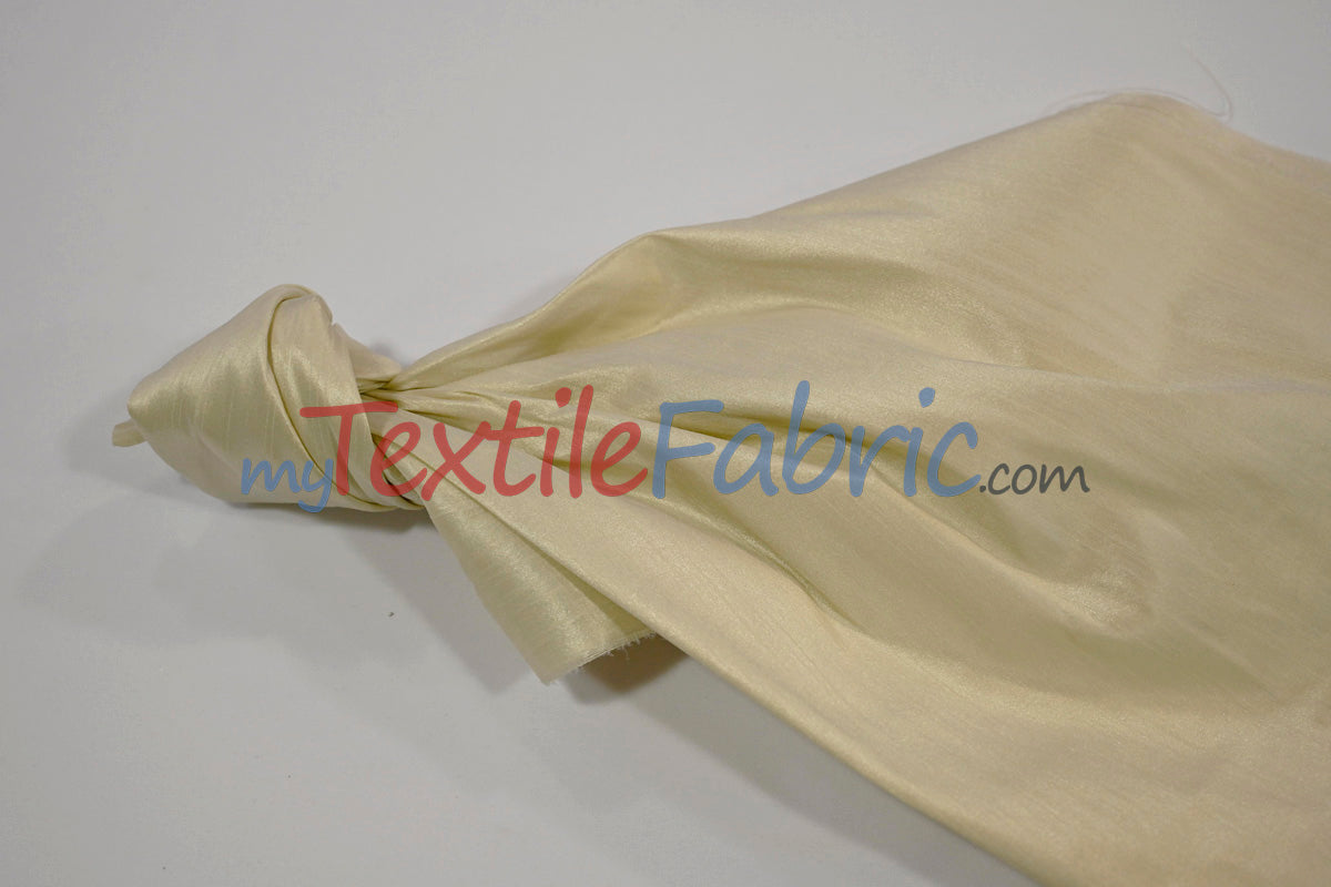 Faux Silk Polyester Dupioni Fabric - Solid Texture, 54" Width, Multiple Colors (Yards, Bolts, Sample Swatch)