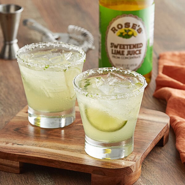 Rose's 1 Liter Sweetened Lime Juice - 12/Case