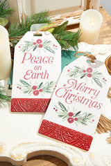 10" Large Tag Shape Holly Ornament