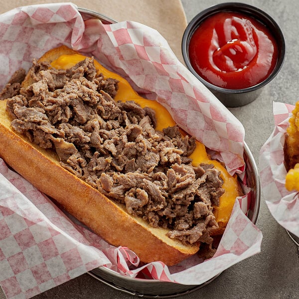 Original Philly Cheesesteak Co. Fully Cooked Sliced Beef Steak 2.5 lb. - 4/Case