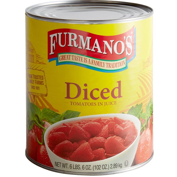 Furmano's #10 Can Diced Tomatoes with Juice - 6/Case