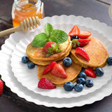 10 Count Scalloped Snow White Paper Plates for Elegant Party and Event Dining 10.5 Inch