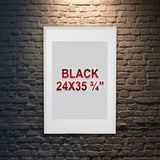 White Frame with Mount, 24x35¾" – Hang or Stand, Large Display, Safe Front Protection!