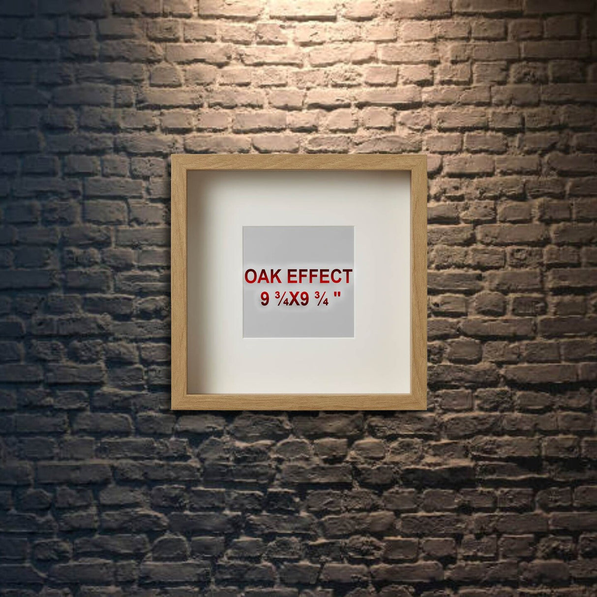 9¾x9¾" Oak Effect Frame with Mount Hang or Stand Deep Frame No-Nail Hanging