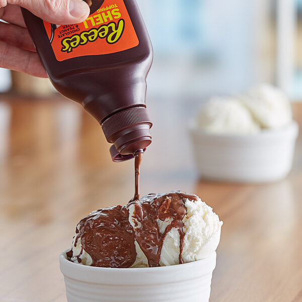 REESE'S 7.25 fl. oz. Chocolate and Peanut Butter Shell Topping - 6/Case
