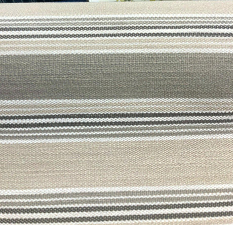 Cowen Polyester Upholstery Fabric - Beige White Stone Stripe, 56" Width, 6" Vertical Repeat (1 Yard)
