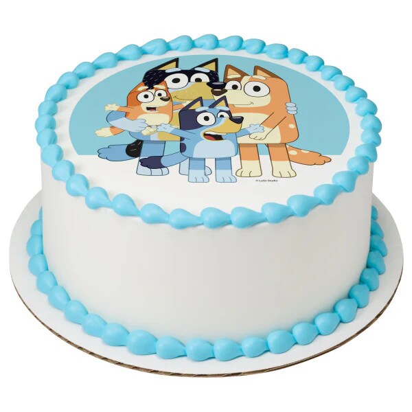 Bluey Family Edible Cake Image Topper