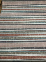 Fabricut Sassi Patina Polyester Fabric - Beige Rust Light Teal Antique Gold Nautical Stripe, 56" Width, 3.5" Vertical Repeat (1 Yard)