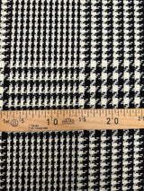 Wool Tweed Checked Black White