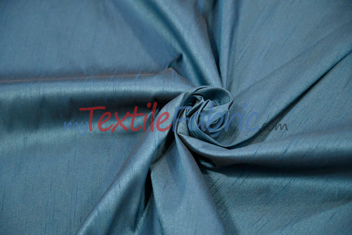 Faux Silk Polyester Dupioni Fabric - Solid Texture, 54" Width, Multiple Colors (Yards, Bolts, Sample Swatch)