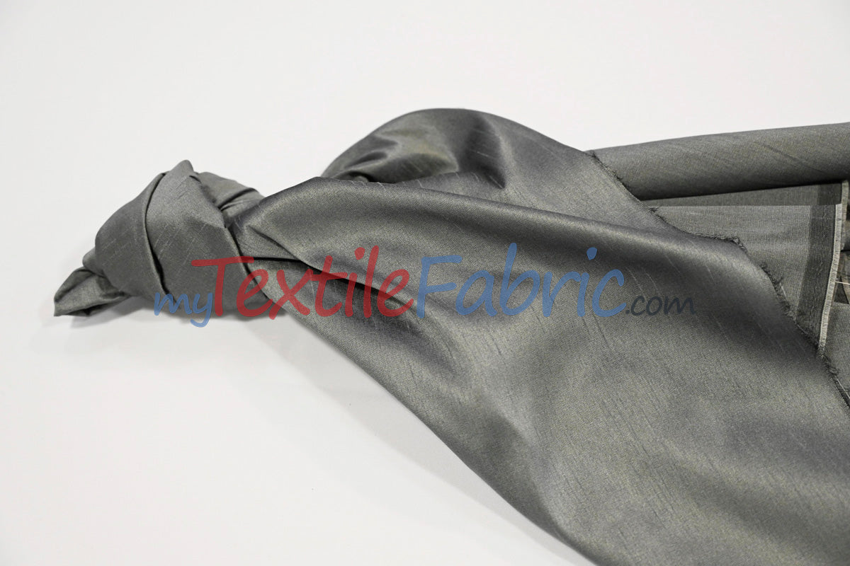 Faux Silk Polyester Dupioni Fabric - Solid Texture, 54" Width, Multiple Colors (Yards, Bolts, Sample Swatch)