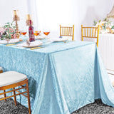 Crushed Velvet Rectangular Tablecloth 90x156 Baby Blue