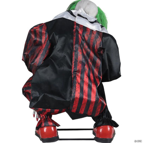 RADYAN Animated Crouching Clown Halloween Prop with Infra-Red Motion Sensor shown in a clear product image