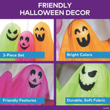 20" Halloween Bright Polyester Ghosts Hanging Decoration Set - 3 Pc.