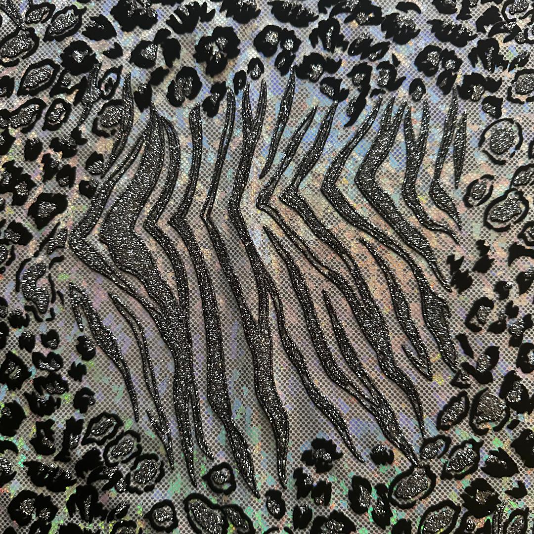 Nylon Spandex Safari Hologram Foil Fabric