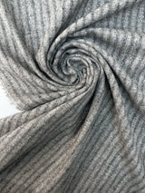 Gray Wool Flammé Stripe Fabric