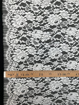 Cotton Lace Mesh Floral White