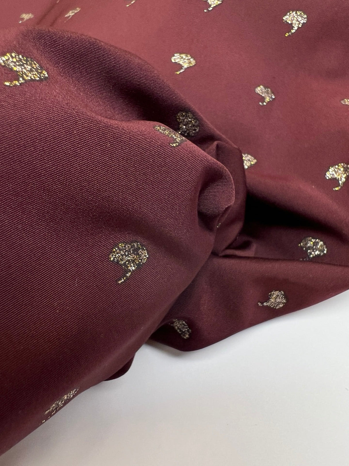 Polyamide Abstract Glitter Fabric Red Brown