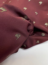 Polyamide Abstract Glitter Fabric Red Brown
