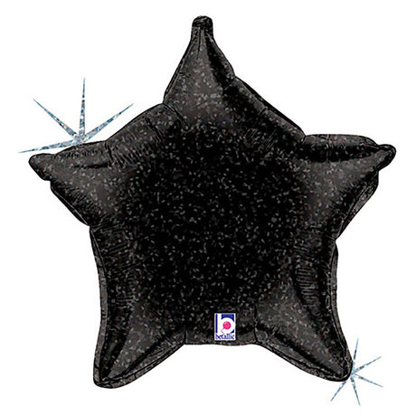 Foil Balloon 21 Inch Black Holographic Star