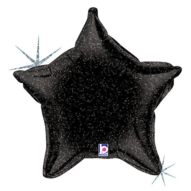 Foil Balloon 21 Inch Black Holographic Star