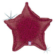 Star Foil Balloon Burgundy Holographic