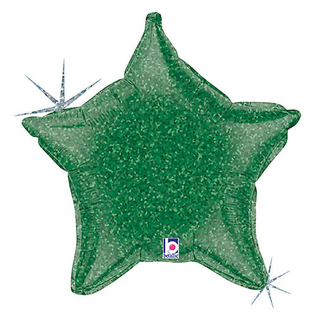 Foil Balloon 21 Inch Green Holographic Star