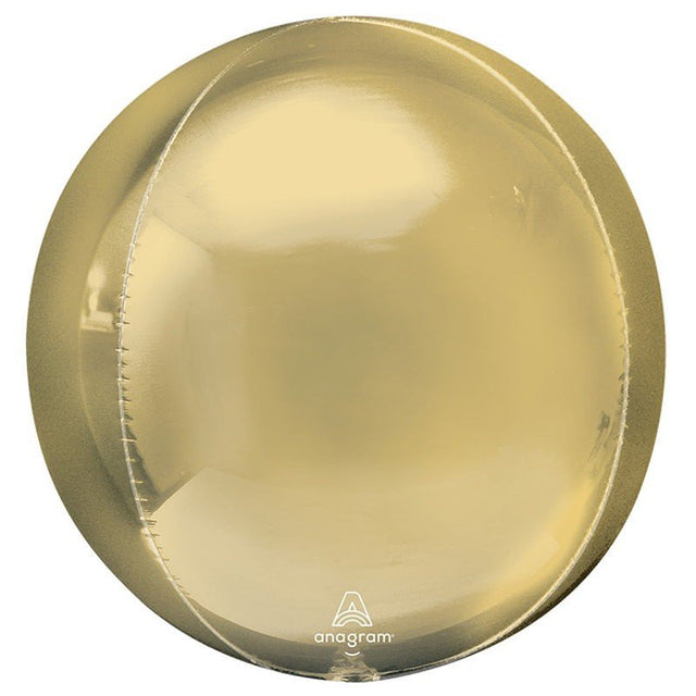 Jumbo White Gold Orbz Foil Balloon 3 Pack