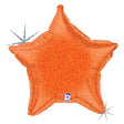 Orange Holographic Star Foil Balloon
