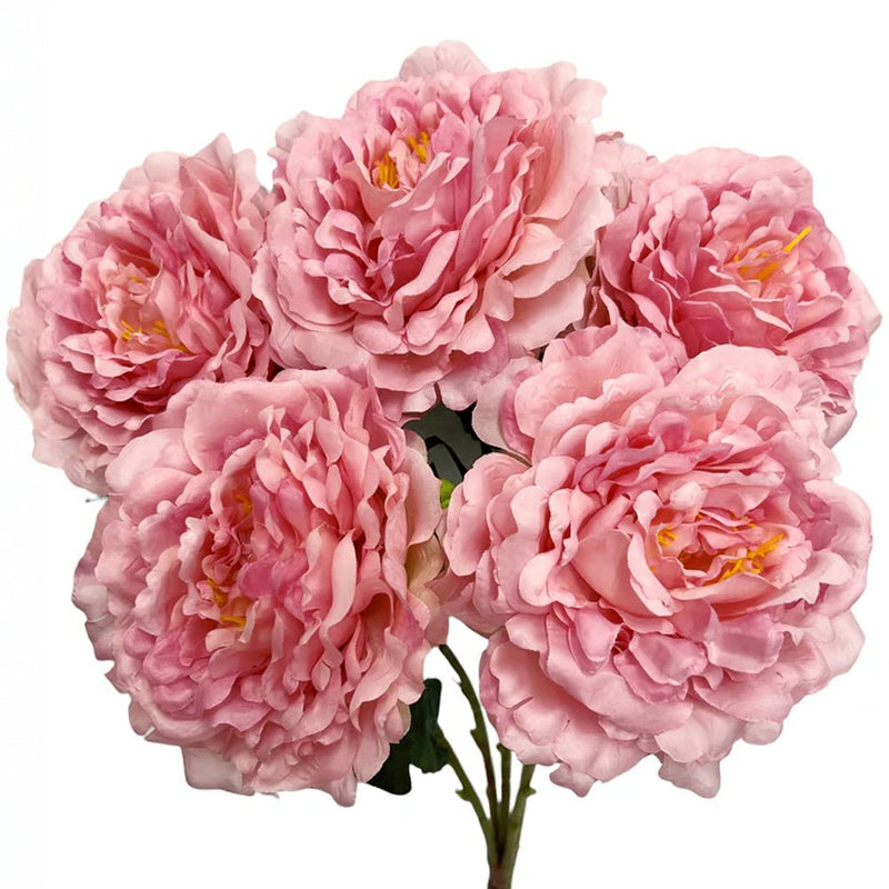 Silk Flowers Peony Bush Rose Gold