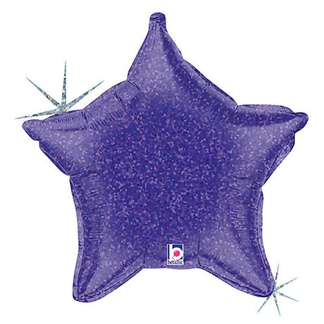 Foil Balloon Purple Holographic Star 21 Inch