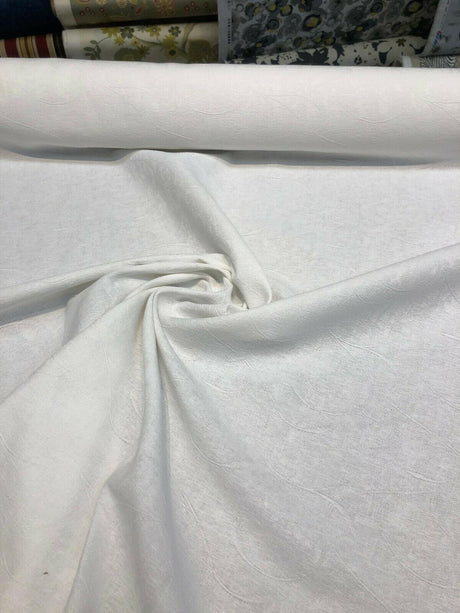 Gardenia Winter White Woven Drapery Fabric - Winter White, Woven, 57" Width (1 Yard)